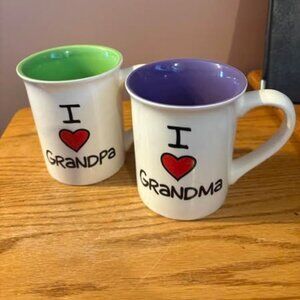 I (Heart) Grandma & Grandpa Mug Set (Laurie Veasey)